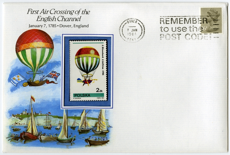 Image: airmail flight cover: First crossing of the English Channel commemorative