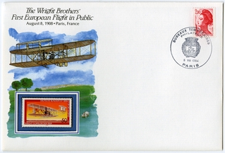 Image: airmail flight cover: The Wright brothers’ first European flight in public commemorative