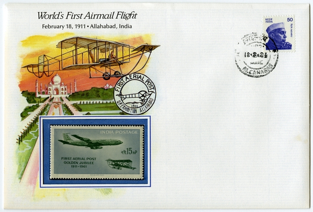 Airmail flight cover: World’s first airmail flight commemorative