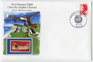 Image: airmail flight cover: First powered flight over the English channel commemorative