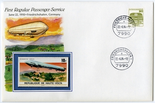 Image: airmail flight cover: First regular passenger service commemorative