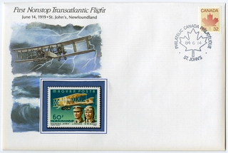 Image: airmail flight cover: First nonstop transatlantic flight commemorative