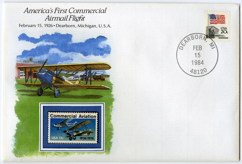 Image: airmail flight cover: America’s first commercial airmail flight commemorative