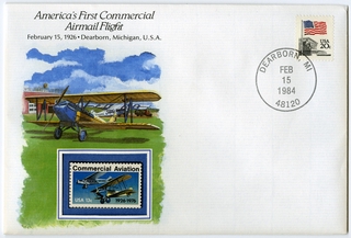 Image: airmail flight cover: America’s first commercial airmail flight commemorative