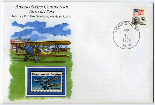 Airmail flight cover: America’s first commercial airmail flight commemorative