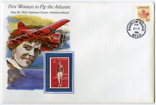 Image: airmail flight cover: First woman to fly the Atlantic commemorative
