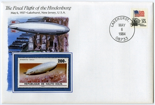 Image: airmail flight cover: Final flight of the Hindenburg commemorative