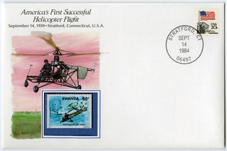 Image: airmail flight cover: America’s first successful helicopter flight commemorative