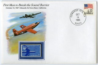 Image: airmail flight cover: First man to break the sound barrier commemorative