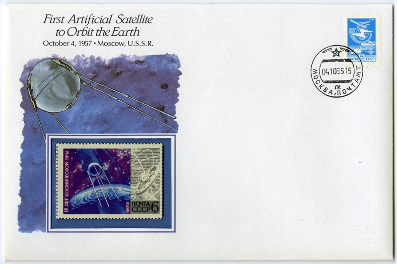 Image: airmail flight cover: First artificial satellite to orbit the earth commemorative