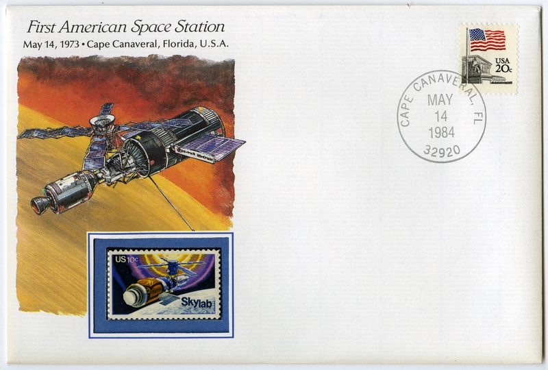 Image: airmail flight cover: First American space station commemorative