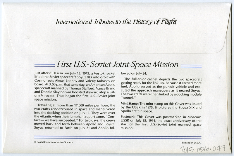 Image: airmail flight cover: First U.S.-Soviet joint space mission commemorative