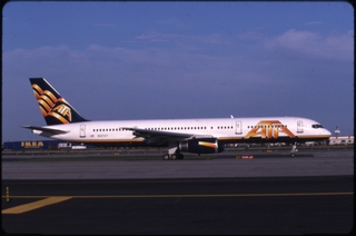 Image: slide: American Trans Air (ATA), Boeing 757-200, Newark International Airport (EWR)