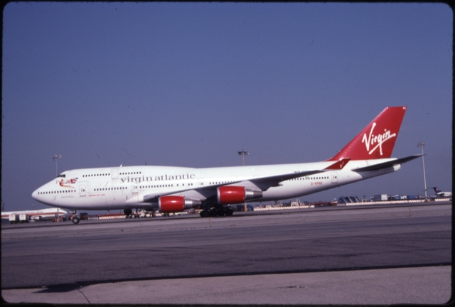 Slide: Virgin Atlantic, Boeing 747-400, John F. Kennedy International Airport (JFK)