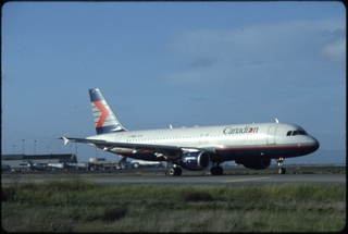 Image: slide: Canadian Airlines, Airbus A320, San Francisco International Airport (SFO)