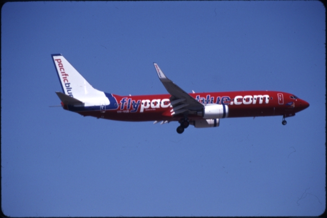 Slide: Pacific Blue, Boeing 737-800, Melbourne Airport (MEL)