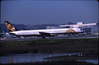 Image: slide: American Trans Air (ATA), Boeing 757-300, San Francisco International Airport (SFO)