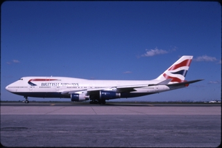 Image: slide: British Airways, Boeing 747-400, John F. Kennedy International Airport (JFK)