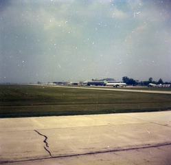 Image: negative: view from airplane window on ground