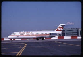 Image: slide: TWA (Trans World Airlines), McDonnell Douglas DC-9-30, John F. Kennedy International Airport (JFK)