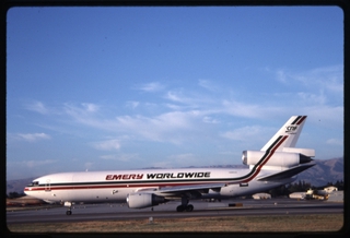 Image: slide: Emery Worldwide, McDonnell Douglas DC-10-10F, San Jose Airport (SJC)