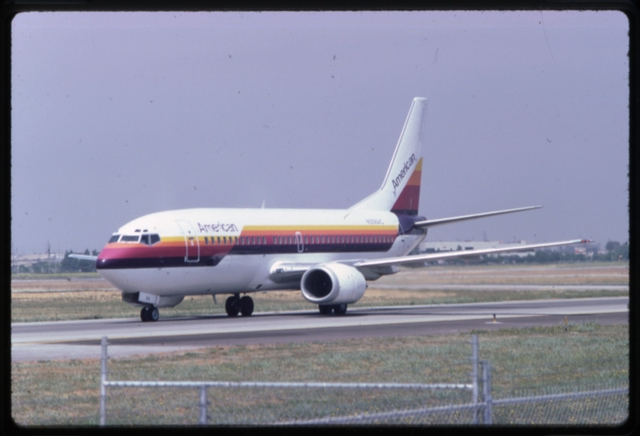 Slide: American Champion (AirCal), Boeing 737-300, San Jose Airport (SJC)