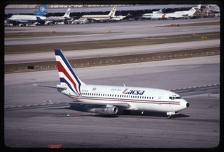 Image: slide: Lineas Aereas Costarricenses, S.A. (LACSA), Boeing 737-200, Miami International Airport (MIA)