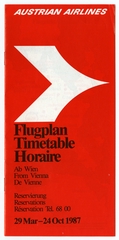 Image: timetable: Austrian Airlines
