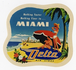Image: luggage label: Delta Air Lines, Miami