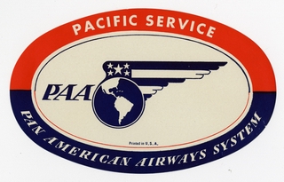 Image: luggage label: Pan American Airways System, Pacific