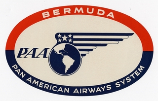 Image: luggage label: Pan American Airways System, Bermuda