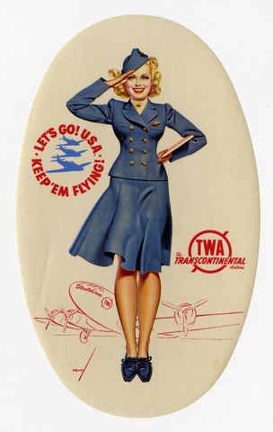 Luggage label: Transcontinental & Western Air (TWA)