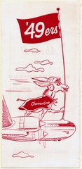 Image: menu: Pan American World Airways, San Francisco 49ers, Clementine the Mule mascot