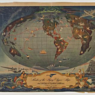 Image #2: poster: Pan American World Airways, Routes of the Flying Clipper Ships