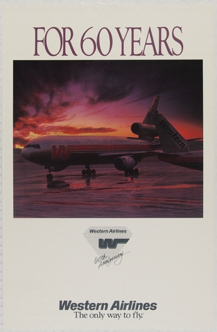Poster: Western Airlines, 60th anniversary