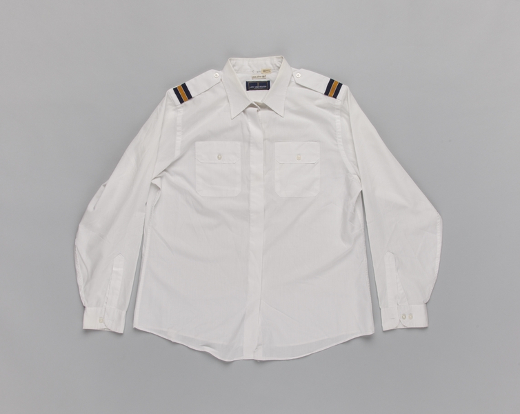 Image: flight attendant blouse: United Airlines