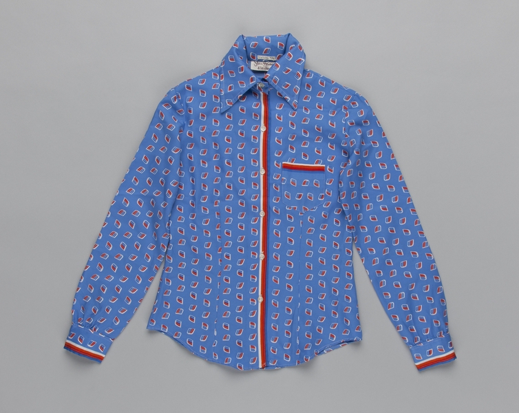 Image: flight attendant blouse: United Airlines