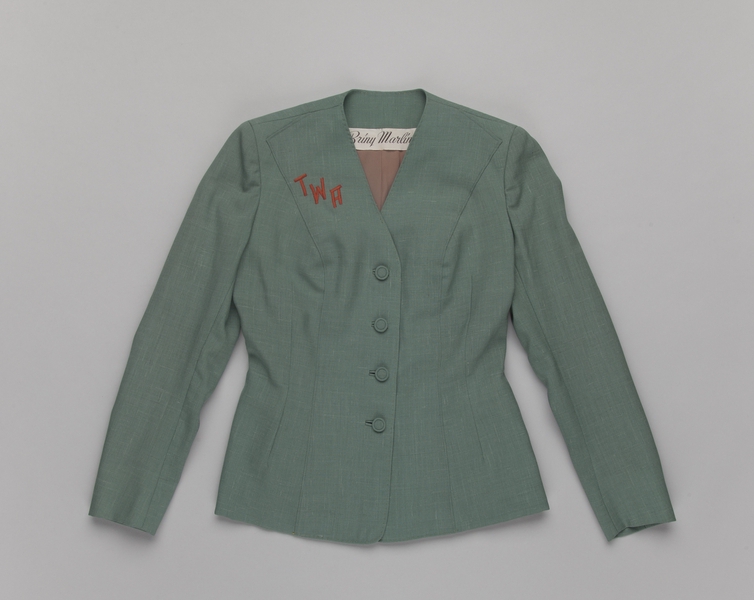 Image: air hostess jacket: TWA (Trans World Airlines), "Green Summer"