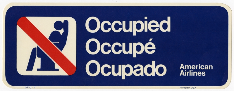 Image: seat occupied card: American Airlines