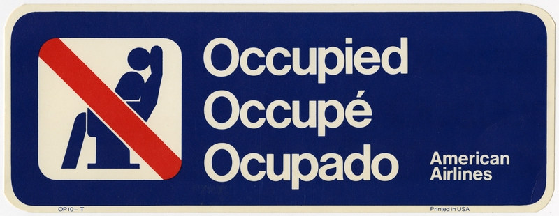 Image: seat occupied card: American Airlines
