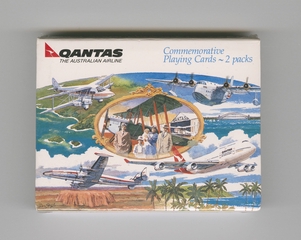 Image: playing cards: Qantas Airways, 75 Years, double deck