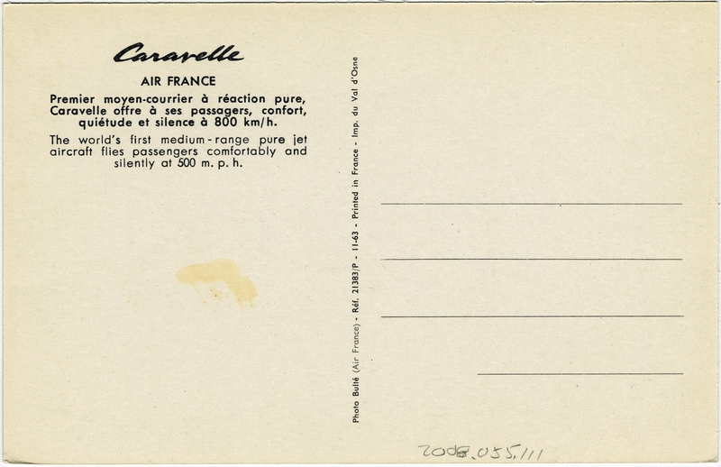 Image: postcard: Air France, Sud Aviation SE210 Caravelle