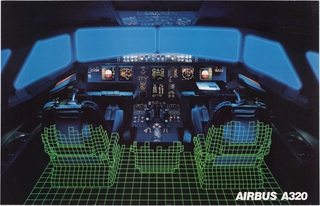 Image: poster: Airbus A320, cockpit simulation