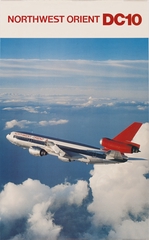Image: poster: Northwest Airlines, Northwest Orient service, McDonnell Douglas DC-10