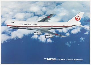 Image: poster: Japan Air Lines, Boeing 747SR