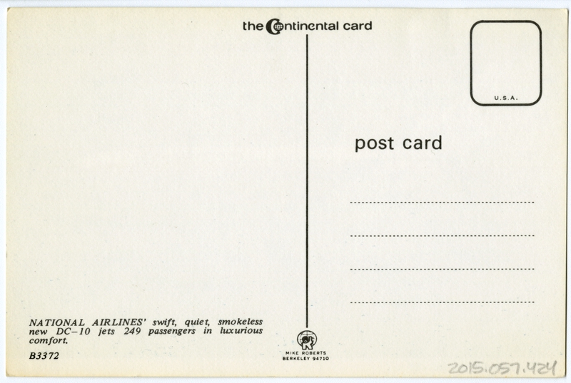 Image: postcard: National Airlines, McDonnell Douglas DC-10