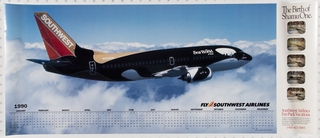 Image: poster calendar: Southwest Airlines, Boeing 737-300