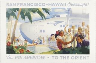 Image: poster: Pan American Airways System, San Francisco - Hawaii Overnight