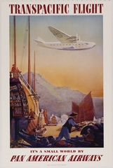Image: poster: Pan American Airways System, Transpacific flight