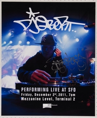 Image: event poster: SFO Museum, DJ Qbert performing live at SFO